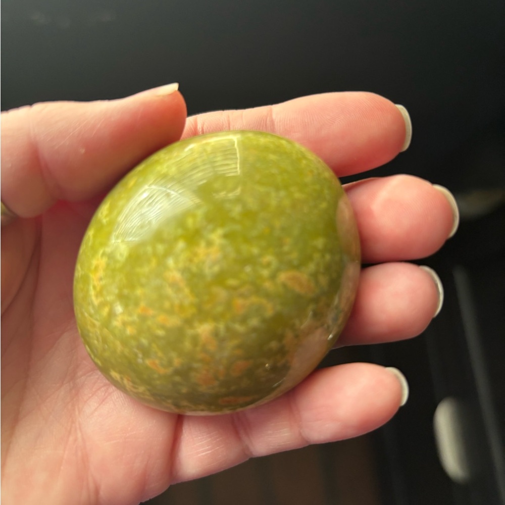 Green opal Polished palm Stone